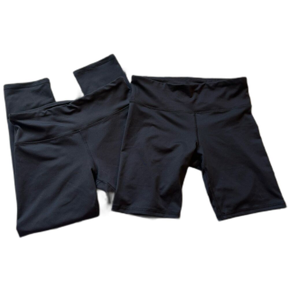 Old Navy Girls Activewear Set XL 14-16 Go-Dry Leggings Bike Shorts Black NWOT